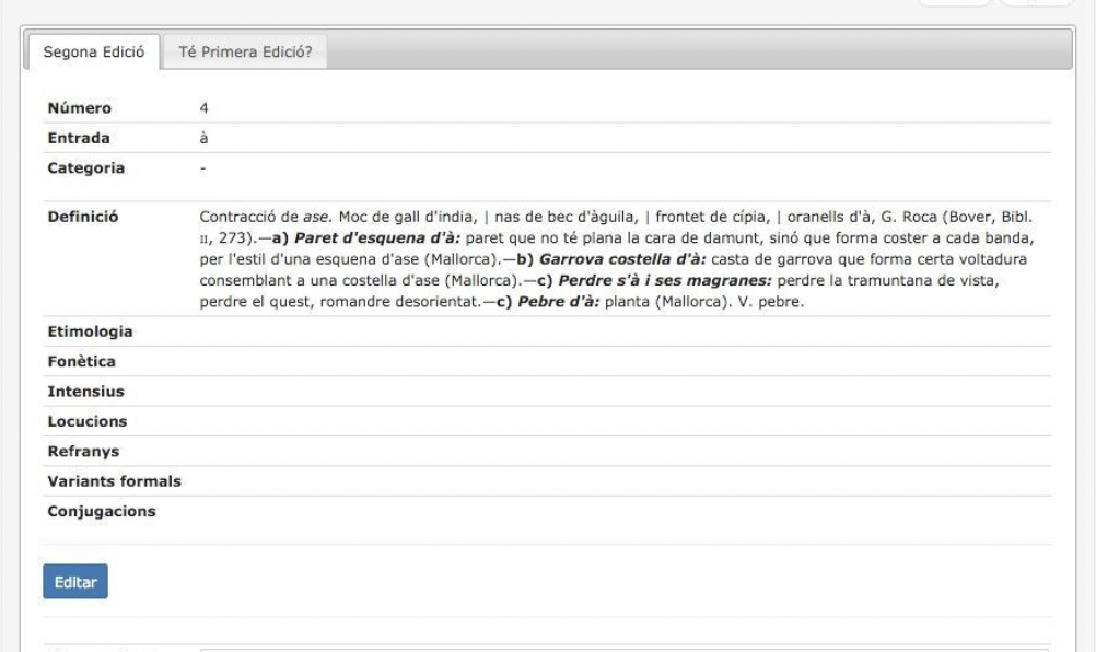 Projecte DCVB. Diccionari 2.0